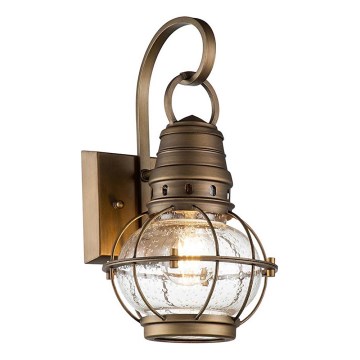 Kichler - Utomhusvägglampa BRIDGE POINT 1xE27/60W/230V IP44 mässing