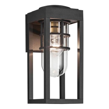 Kichler - Vägglampa för utomhusbruk HONE 1xE27/60W/230V IP44 svart