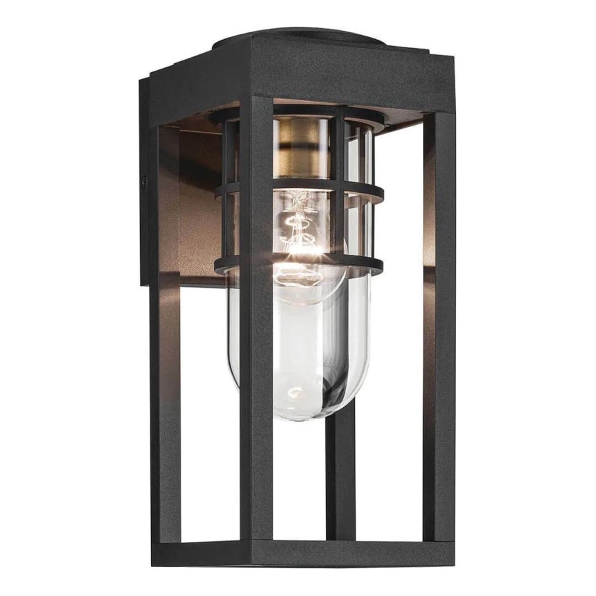 Kichler - Vägglampa för utomhusbruk HONE 1xE27/60W/230V IP44 svart