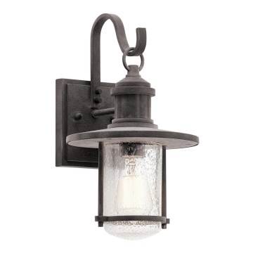 Kichler - Vägglampa för utomhusbruk RIVERWOOD 1xE27/100W/230V IP44 antracit