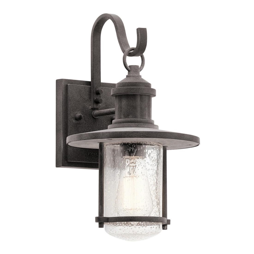 Kichler - Vägglampa för utomhusbruk RIVERWOOD 1xE27/100W/230V IP44 antracit