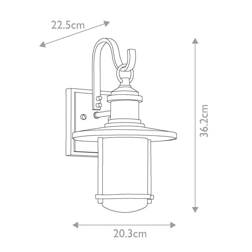 Kichler - Vägglampa för utomhusbruk RIVERWOOD 1xE27/100W/230V IP44 antracit