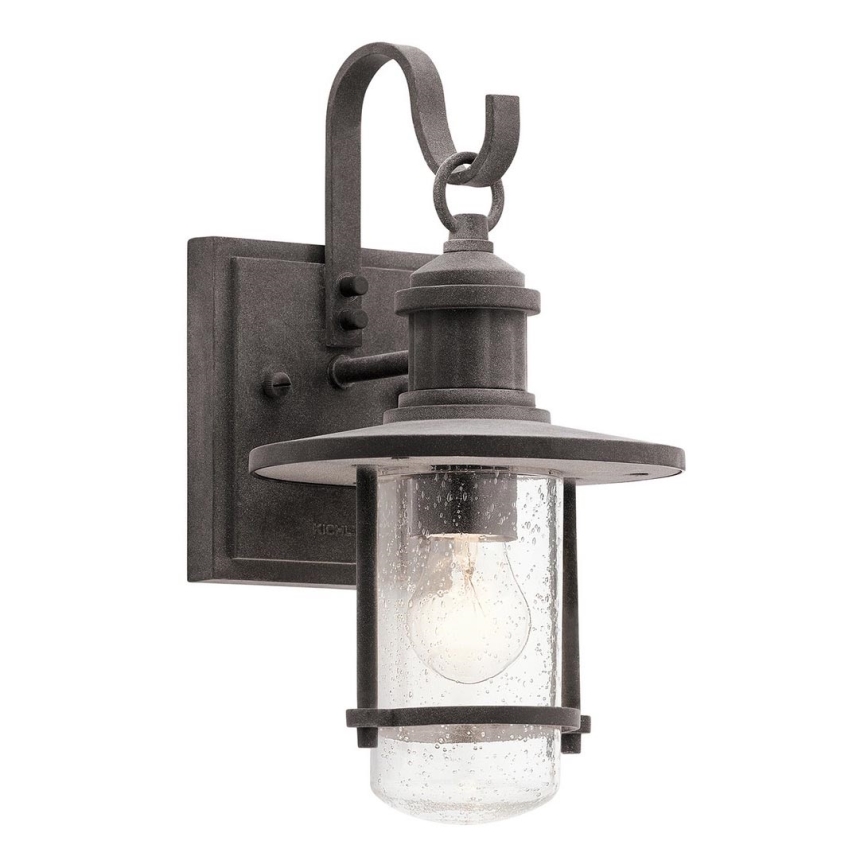 Kichler - Vägglampa för utomhusbruk RIVERWOOD 1xE27/60W/230V IP44 antracit