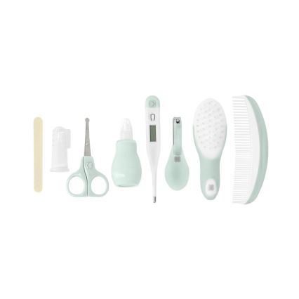 KikkaBoo - Baby care kit 8 delar grå/mint