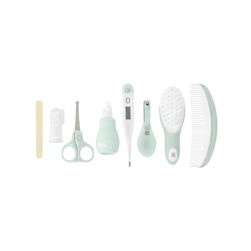 KikkaBoo - Baby care kit 8 delar grå/mint