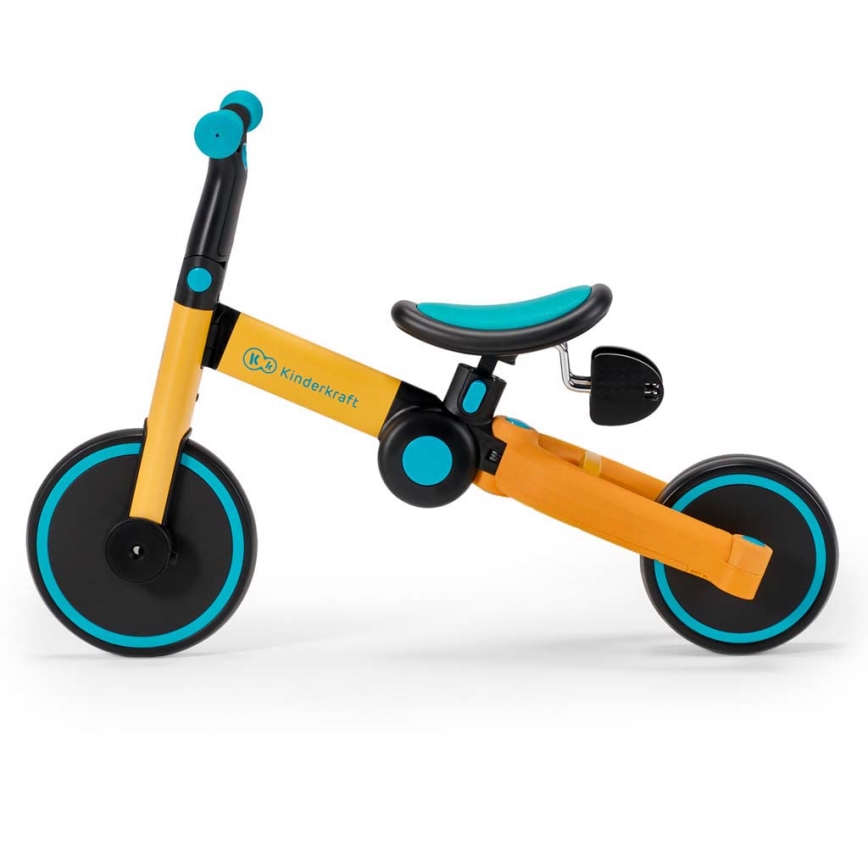 KINDERKRAFT - Barns tre-i-ett balanscykel 4TRIKE gul/turkos