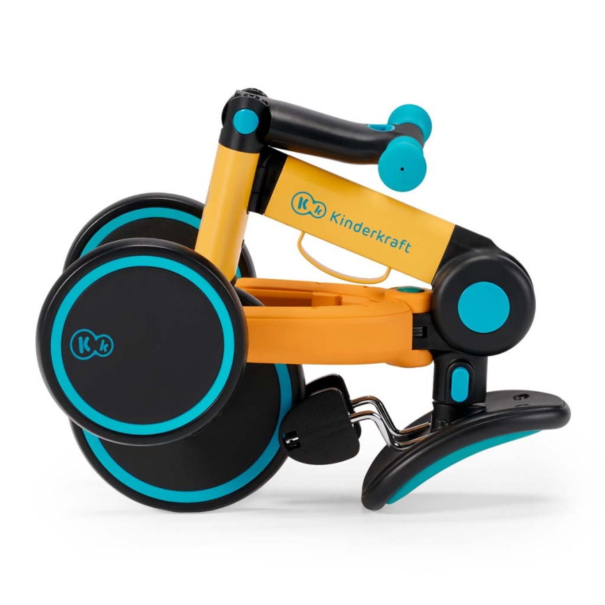 KINDERKRAFT - Barns tre-i-ett balanscykel 4TRIKE gul/turkos