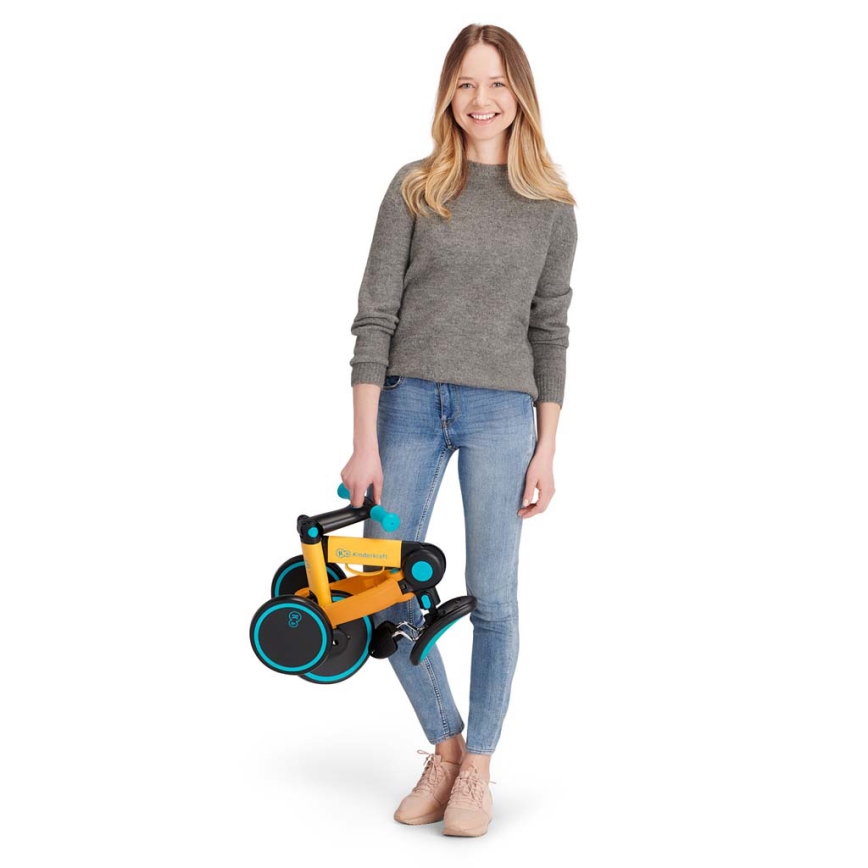 KINDERKRAFT - Barns tre-i-ett balanscykel 4TRIKE gul/turkos
