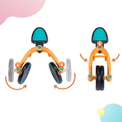 KINDERKRAFT - Barns tre-i-ett balanscykel 4TRIKE gul/turkos