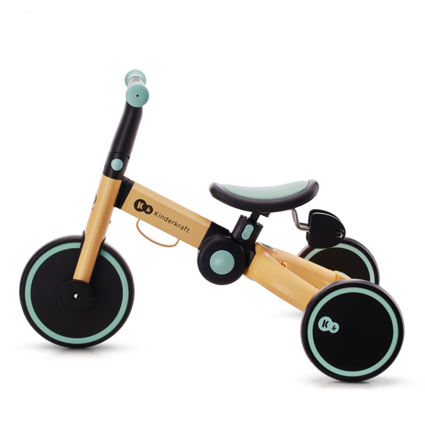 KINDERKRAFT - Balanscykel för barn 3i1 4TRIKE gul/mint