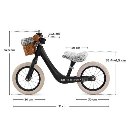KINDERKRAFT - Balanscykel RAPID 2 Lunar Black Bizuu
