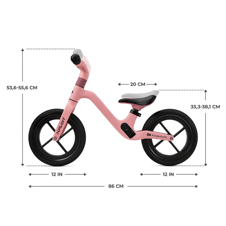KINDERKRAFT - Balanscykel XPLOIT Bubblegum rosa
