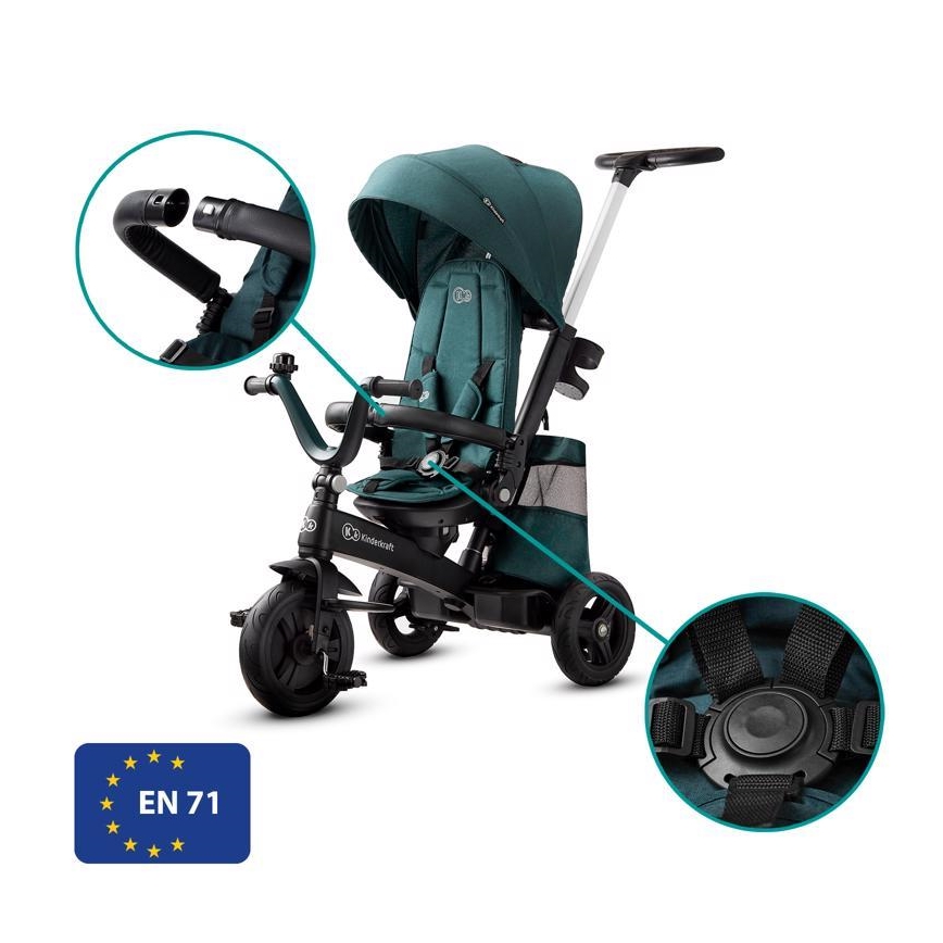 KINDERKRAFT - Barn trehjuling 5v1 EASYTWIST grön/svart