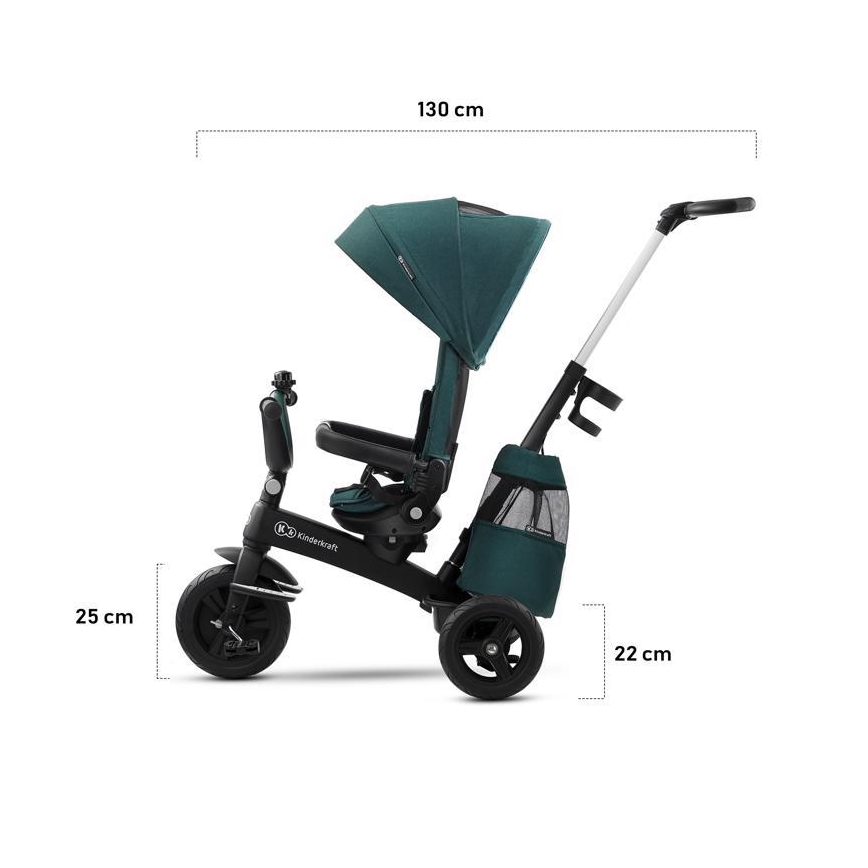 KINDERKRAFT - Barn trehjuling 5v1 EASYTWIST grön/svart