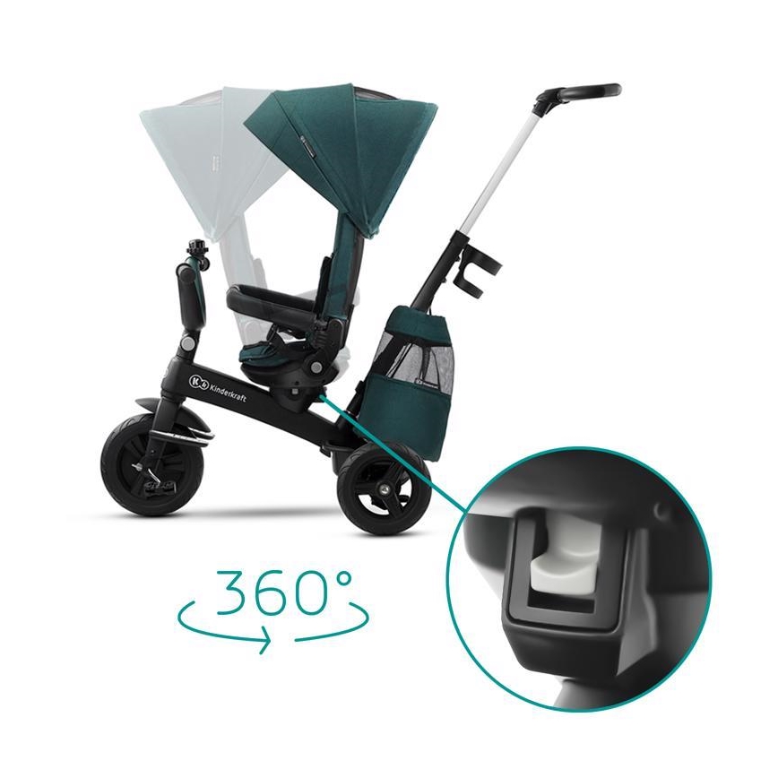 KINDERKRAFT - Barn trehjuling 5v1 EASYTWIST grön/svart