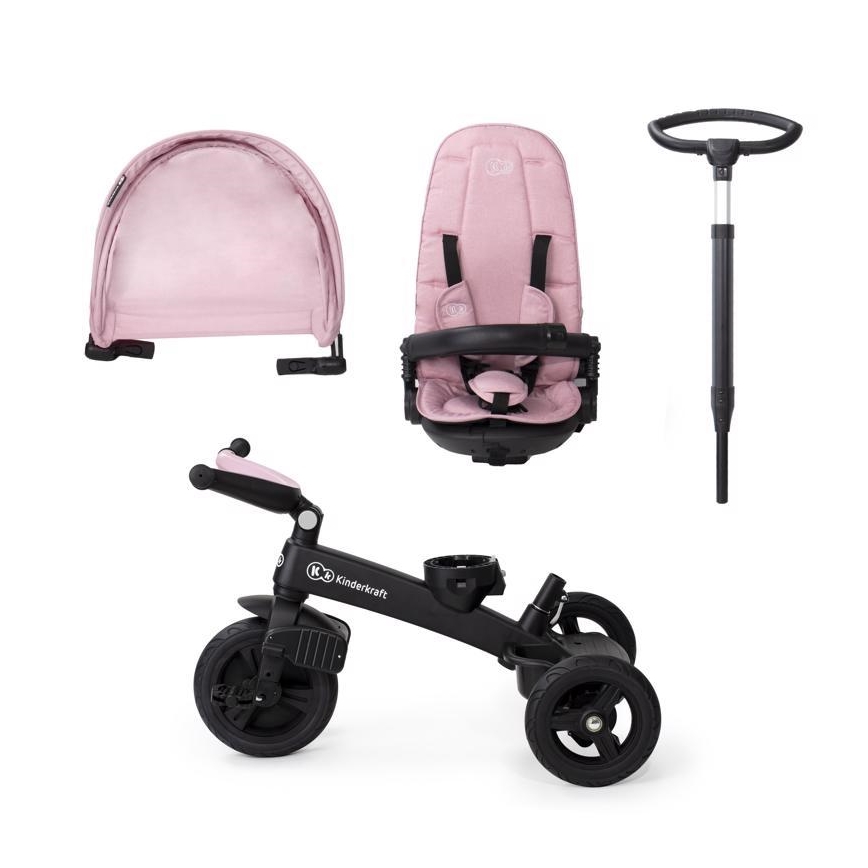 KINDERKRAFT - Barn trehjuling 5v1 EASYTWIST rosa/svart