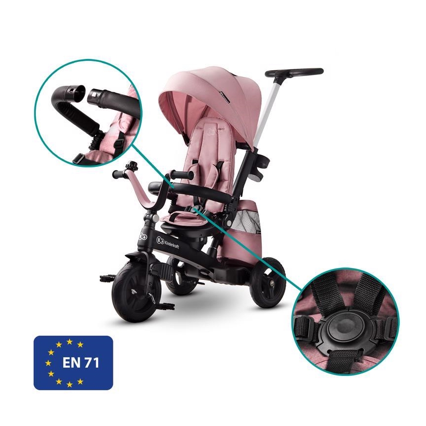 KINDERKRAFT - Barn trehjuling 5v1 EASYTWIST rosa/svart
