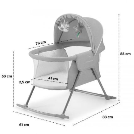 KINDERKRAFT - Barnsäng 3in1 LOVI grå