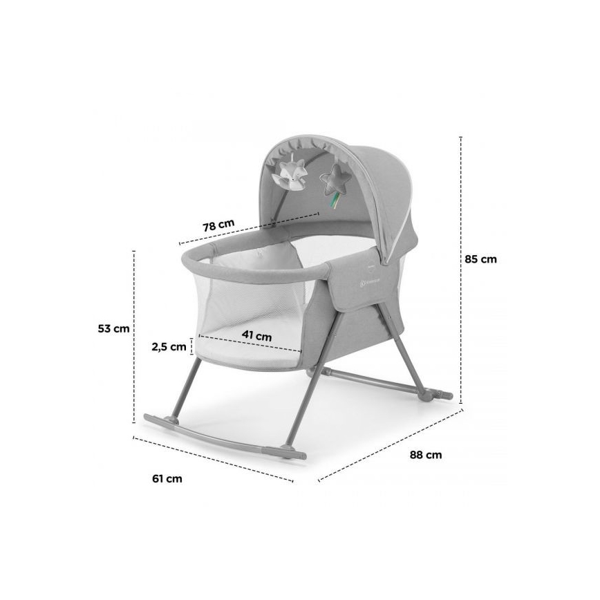 KINDERKRAFT - Barnsäng 3in1 LOVI grå