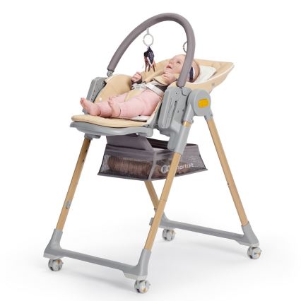 KINDERKRAFT - Barnstol 2i1 LASTREE beige/grå