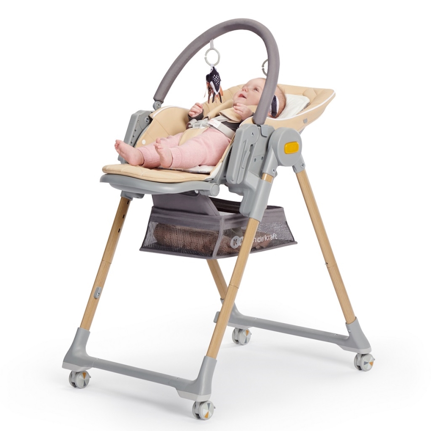 KINDERKRAFT - Barnstol 2i1 LASTREE beige/grå