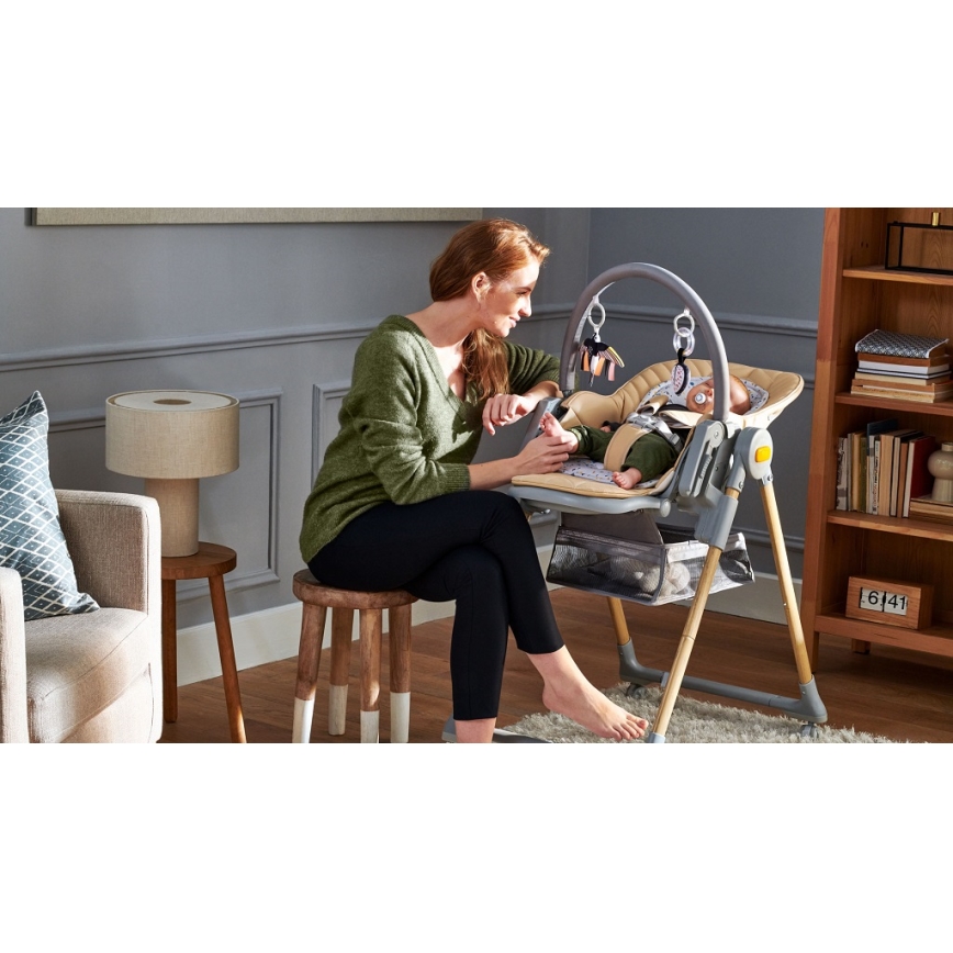 KINDERKRAFT - Barnstol 2i1 LASTREE beige/grå