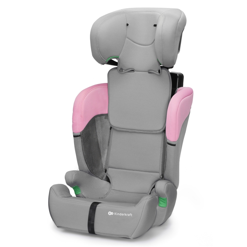 KINDERKRAFT - Bilbarnstol COMFORT UP i-Storlek (76-150 cm) grå/rosa