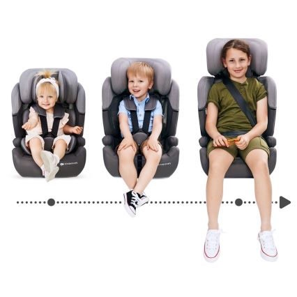 KINDERKRAFT - Bilbarnstol COMFORT UP i-Storlek (76-150 cm) ljusgrå
