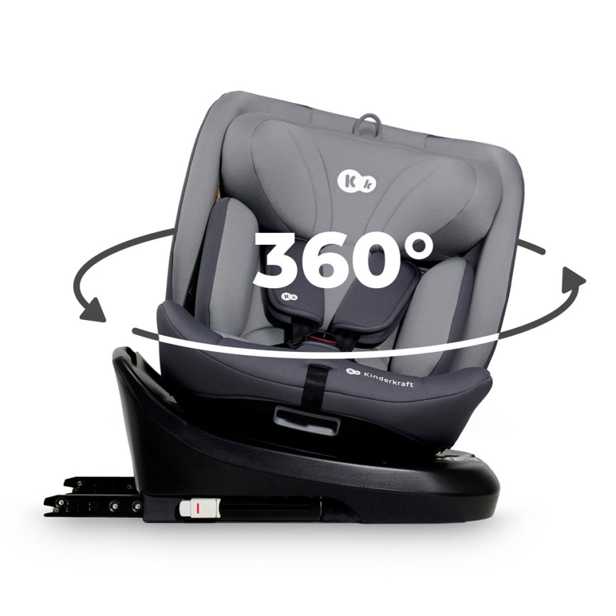 KINDERKRAFT - Bilbarnstol I-GROW i-Storlek (40-150 cm) grå