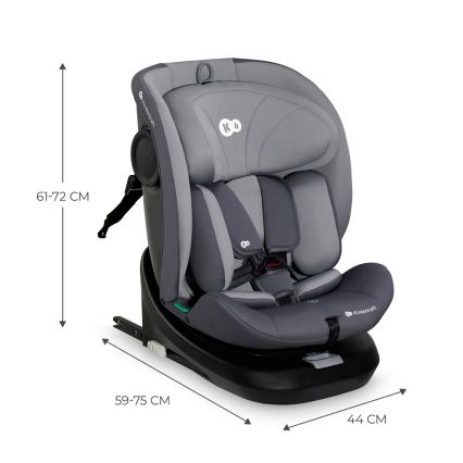 KINDERKRAFT - Bilbarnstol I-GROW i-Storlek (40-150 cm) grå