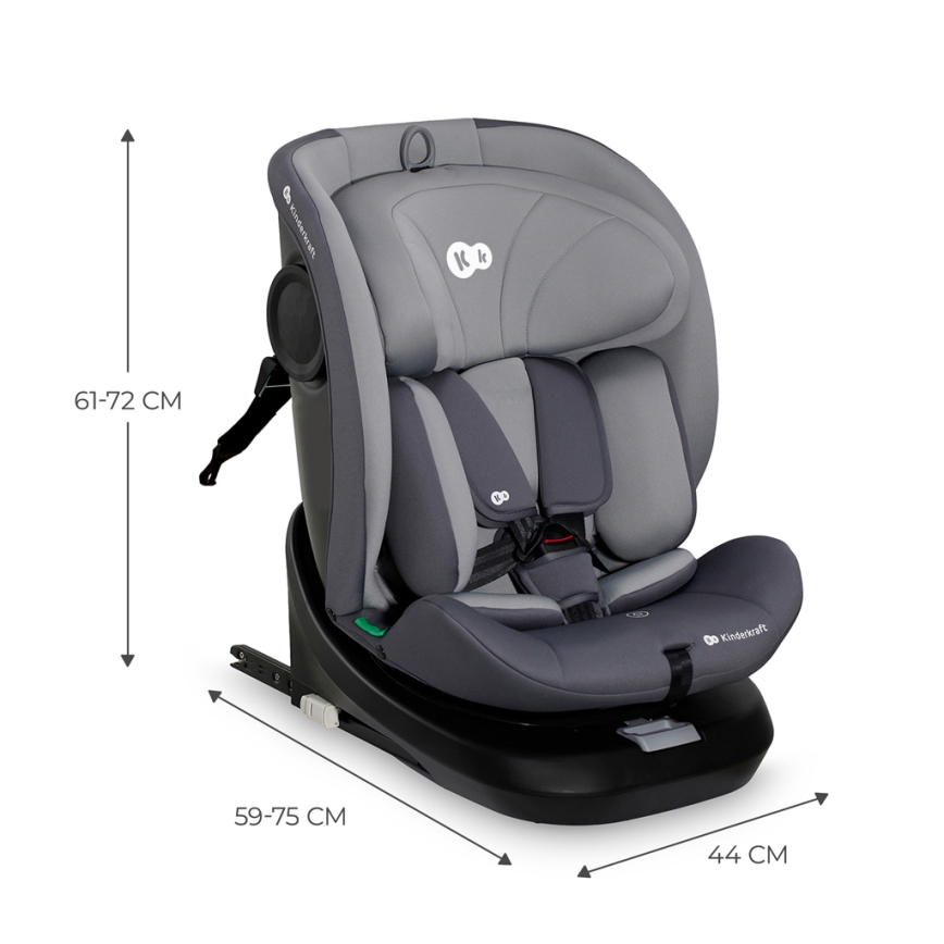 KINDERKRAFT - Bilbarnstol I-GROW i-Storlek (40-150 cm) grå