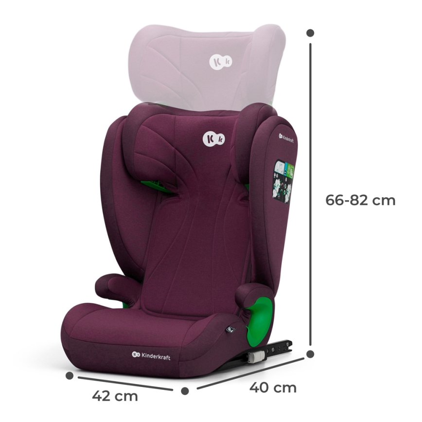 KINDERKRAFT - Bilbarnstol JUNIOR FIX 2 (100-150 cm) Cherry pearl