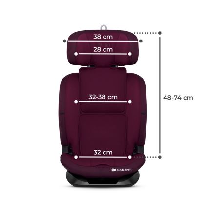 KINDERKRAFT - Bilbarnstol ONETO 3 i-Storlek (76-150 cm) + Isofix Cherry pearl