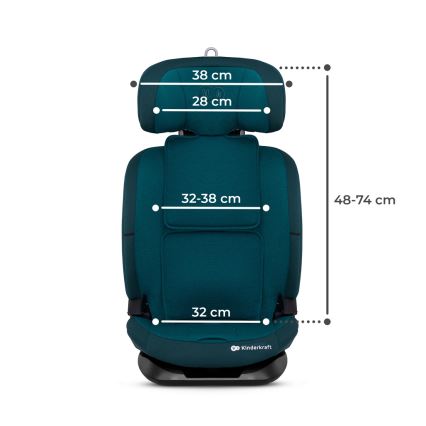 KINDERKRAFT - Bilbarnstol ONETO 3 i-Storlek (76-150 cm) + Isofix Harbor blå