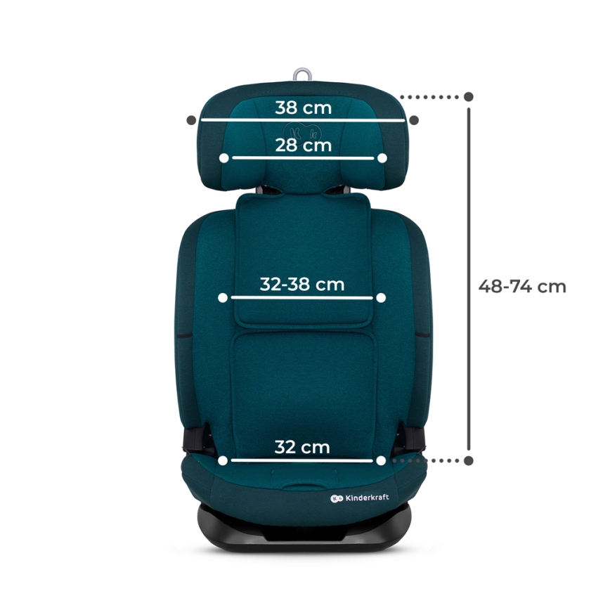 KINDERKRAFT - Bilbarnstol ONETO 3 i-Storlek (76-150 cm) + Isofix Harbor blå