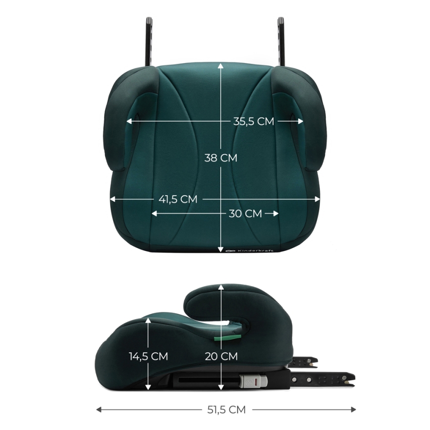 KINDERKRAFT - Bilstol I-BOOST i-Storlek 135-150 cm grön