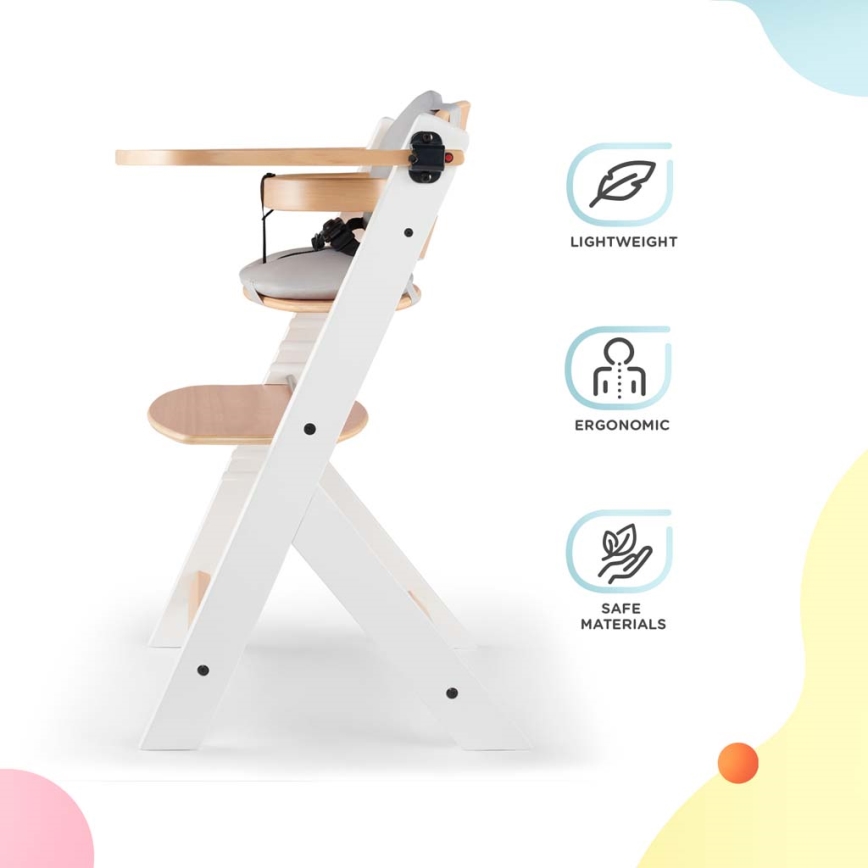 KINDERKRAFT - Children's dining chair ENOCK with cushions grå/vit