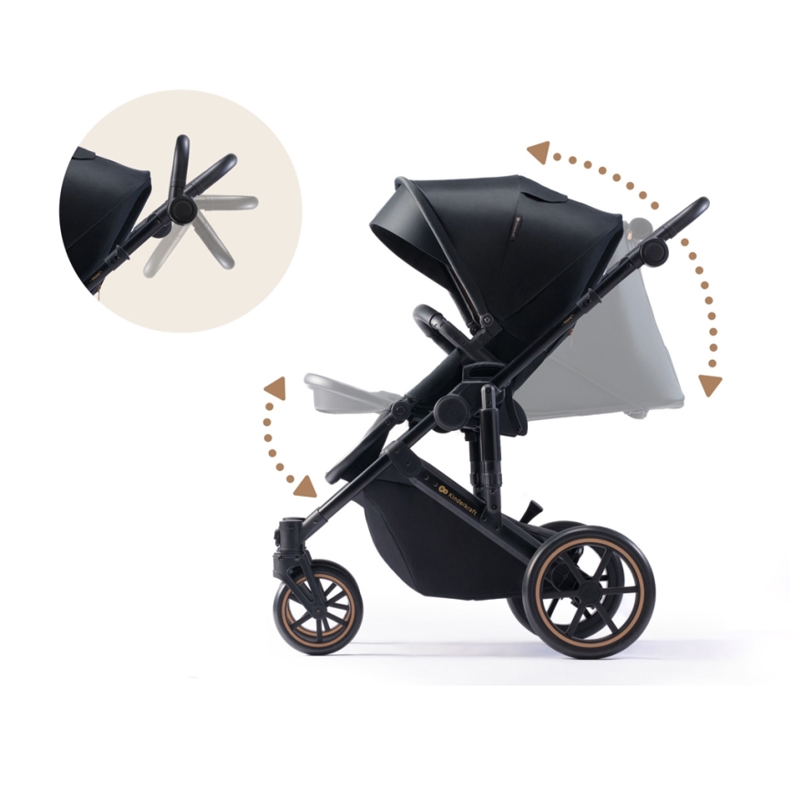 KINDERKRAFT - Combination stroller 2i1 PRIME 2 svart