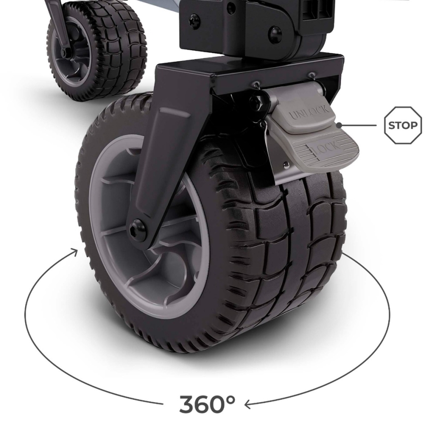 KINDERKRAFT - Hopfällbar transportvagn WAGON ROLLSTER svart