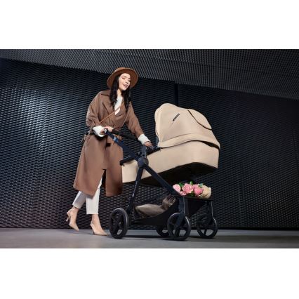 KINDERKRAFT - Kombinations barnvagn 04.01.2001 NEWLY Klassisk beige + bilstol MINK PRO med bas ISOFIX
