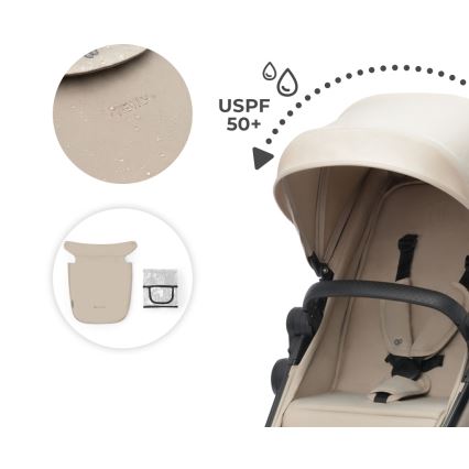 KINDERKRAFT - Kombinations barnvagn 04.01.2001 NEWLY Klassisk beige + bilstol MINK PRO med bas ISOFIX