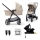 KINDERKRAFT - Kombinations barnvagn 04.01.2001 NEWLY Klassisk beige + bilstol MINK PRO med bas ISOFIX