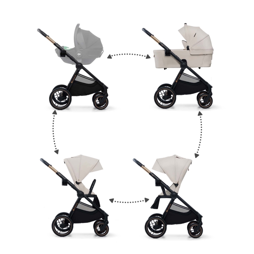 KINDERKRAFT - Kombinations barnvagn 2i1 NEA 2 beige