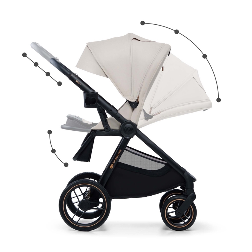 KINDERKRAFT - Kombinations barnvagn 2i1 NEA 2 beige