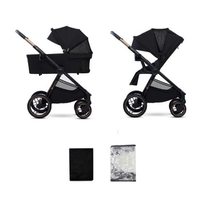 KINDERKRAFT - Kombinations barnvagn 2i1 NEA 2 Midnight svart