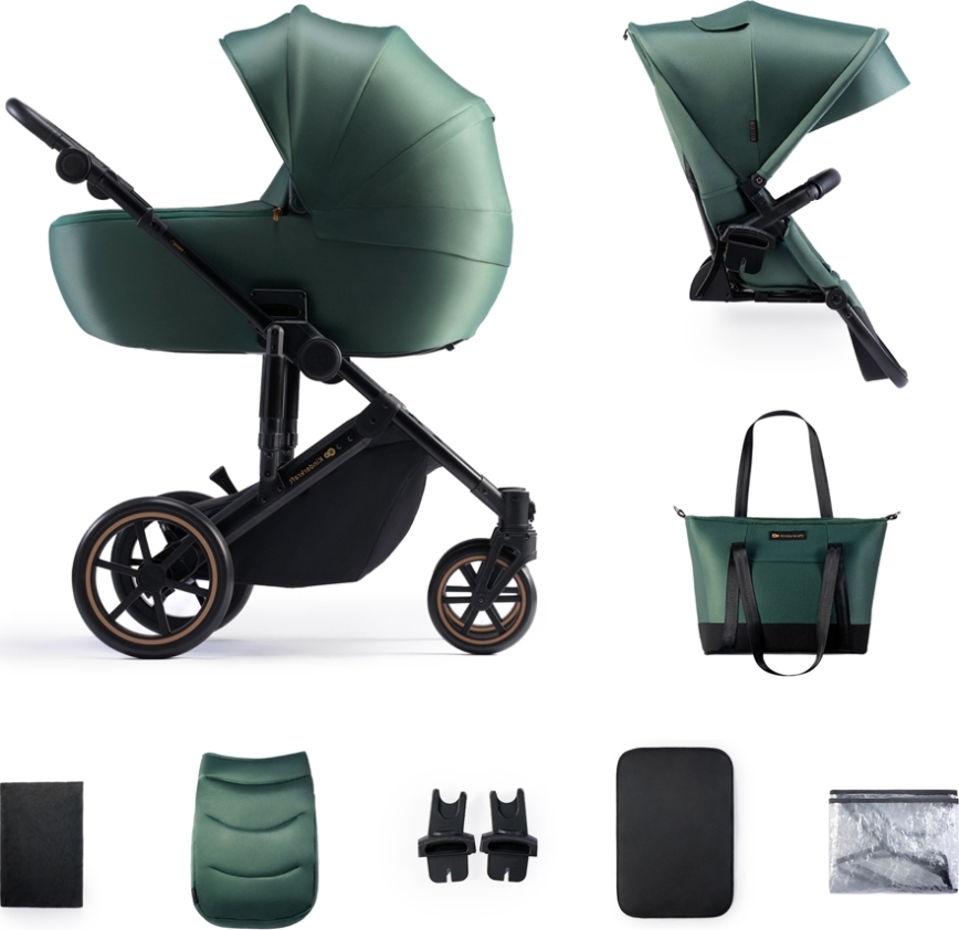KINDERKRAFT - Kombinations barnvagn 2i1 PRIME 2 grön