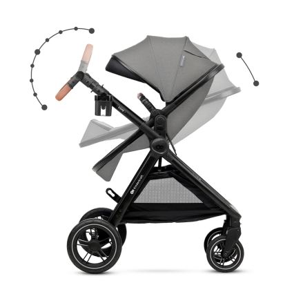 KINDERKRAFT - Kombinations barnvagn 3i1 ESME Moonlight grå + bilstol MINK PRO