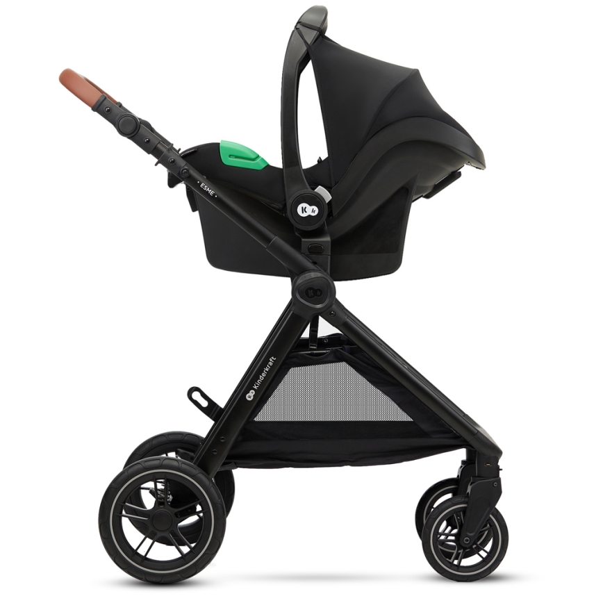 KINDERKRAFT - Kombinations barnvagn 3i1 ESME Sand beige + bilstol MINK PRO