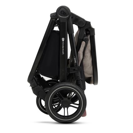 KINDERKRAFT - Kombinations barnvagn 3i1 ESME Sand beige + bilstol MINK PRO