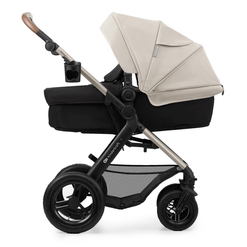 KINDERKRAFT - Kombinations barnvagn 3i1 MOOV 2 AIR Moonlight grå + bilstol MINK PRO